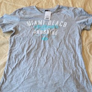 Gray Miami Beach Sunshine Tee